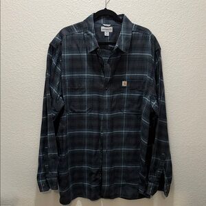 Carhartt Black and Blue Plaid Shirt